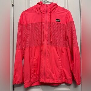 PINK Victoria’s Secret Mesh Panel Windbreaker Jacket - Neon Pink XS